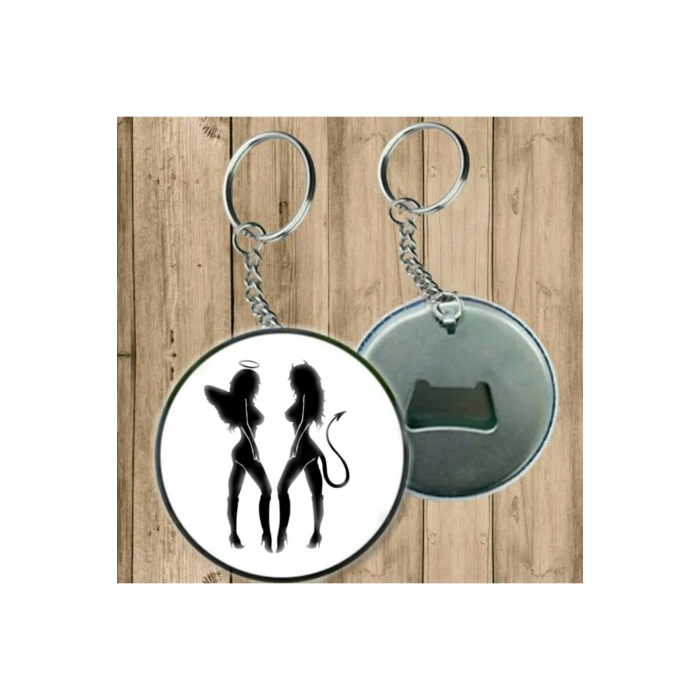 Melek Ve Şeytan Model - Açacaklı Anahtarlık