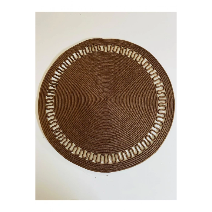 Kahverengi Yuvarlak Örme Jüt Halı - Kahverengi Hasır Halı - Örme Jüt Halı - Kahverengi Jüt Halı