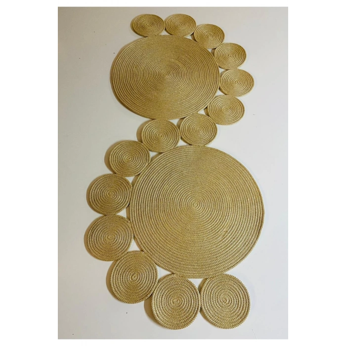 Şekilli Örme Hasır Halı - Şekilli Jüt Halı - S Model Hasır Halı - Şekilli Hasır Halı