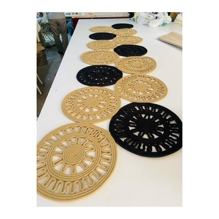 Iki Renk Jüt Halı - Iki Renk Hasır Halı - Örme Hasır Halı - Örme Jüt Halı