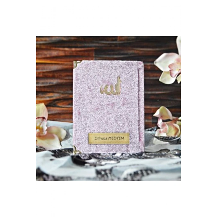 Çanta Boy 128 Sayfa Kadife Kaplı Yasin - Pembe Yasin Kitabı - Pembe Kadife Yasin - Sesli Yasin