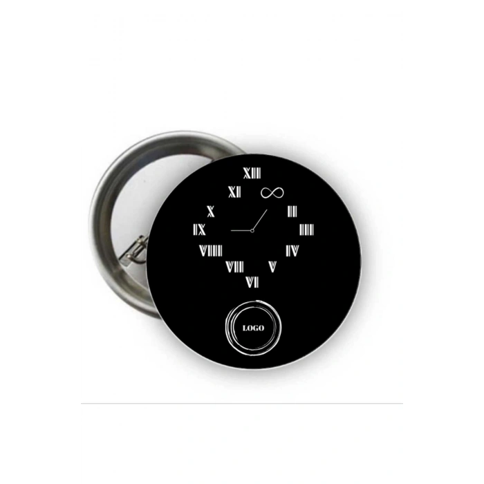 Kişiye Özel 10 Kasım Rozeti - Siyah Saat Rozeti ( 20 Adet )