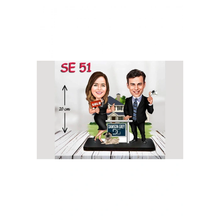 Kişiye Özel Ahşap Biblo - Zengin Çift Biblo ( 3D Biblo )