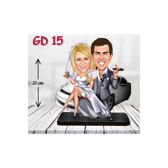 Kişiye Özel Ahşap Biblo - Düğün Biblo 6 ( 3D Biblo )