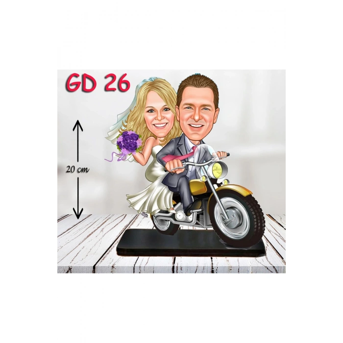 Kişiye Özel Ahşap Biblo - Gelin Damat Biblo 7 ( 3D Biblo )