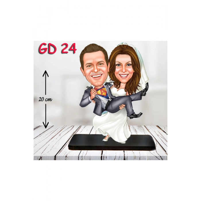 Kişiye Özel Ahşap Biblo - Gelin Damat Biblo 5 ( 3D Biblo )