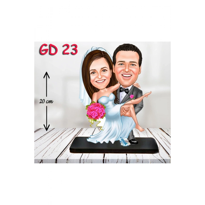 Kişiye Özel Ahşap Biblo - Gelin Damat Biblo 4 ( 3D Biblo )