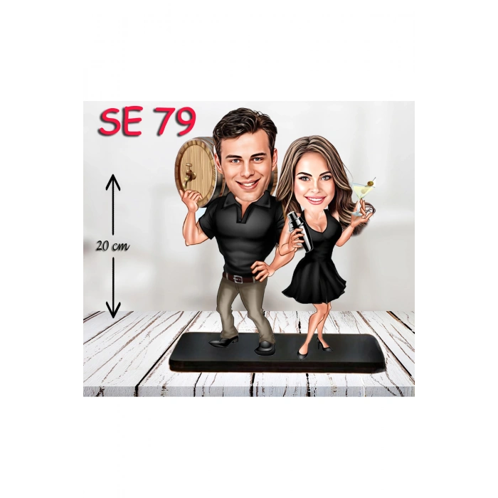 Kişiye Özel Ahşap Biblo - Arkadaş Çift Biblosu 5