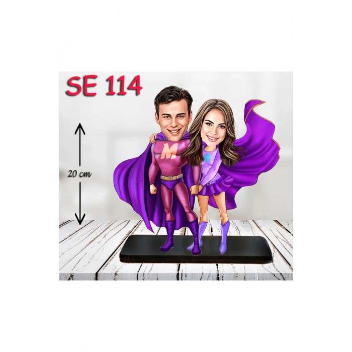 Kişiye Özel Ahşap Biblo - Kahraman Çift Biblosu 7