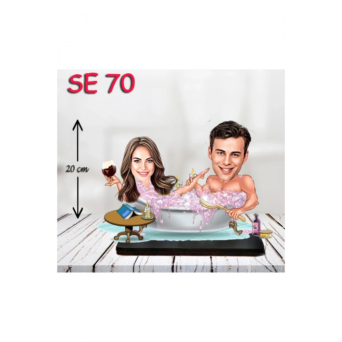 Kişiye Özel Ahşap Biblo - Jakuzili Çift Biblosu