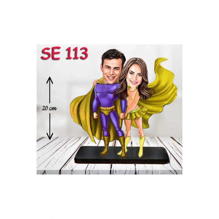 Kişiye Özel Ahşap Biblo - Kahraman Çift Biblosu 6