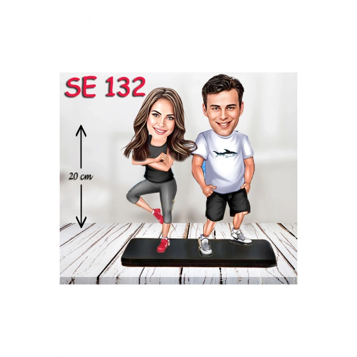 Kişiye Özel Ahşap Biblo - Sporcu Çift Biblosu 3