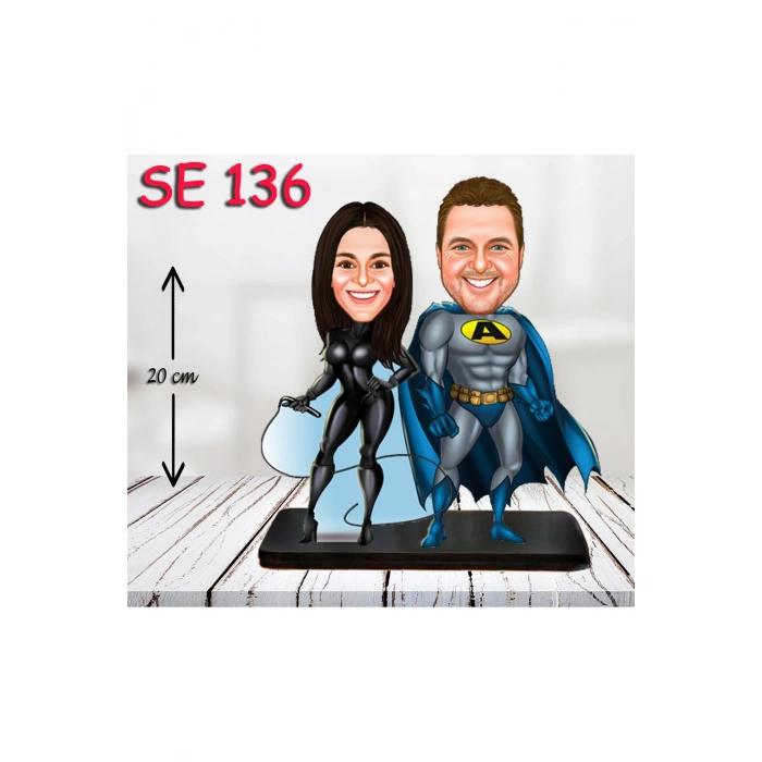 Kişiye Özel Ahşap Biblo - Kahraman Çift Biblosu 12