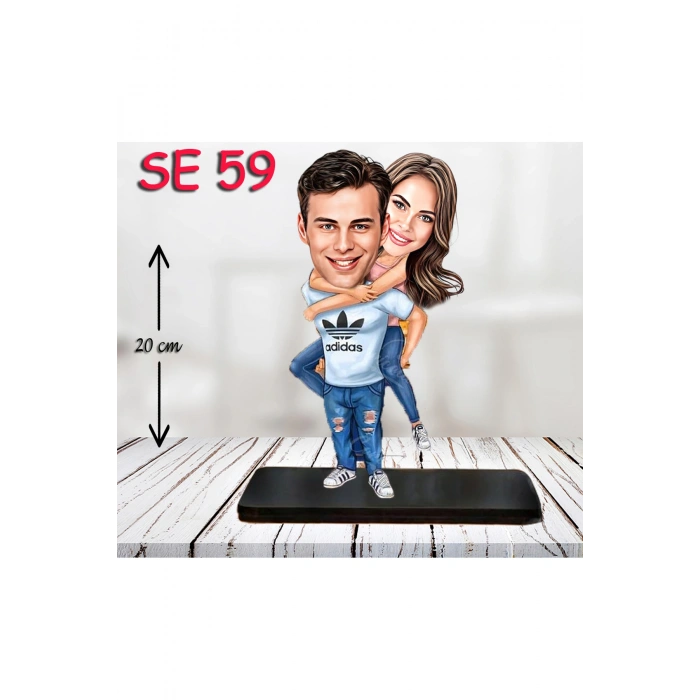 Kişiye Özel Ahşap Biblo - Arkadaş Çift Biblosu 3