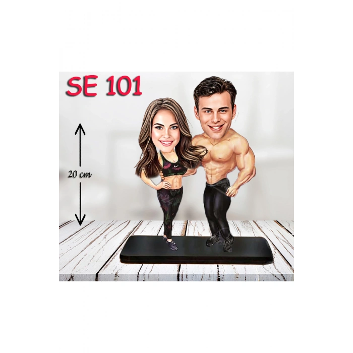 Kişiye Özel Ahşap Biblo - Vücutçu Çift Biblosu