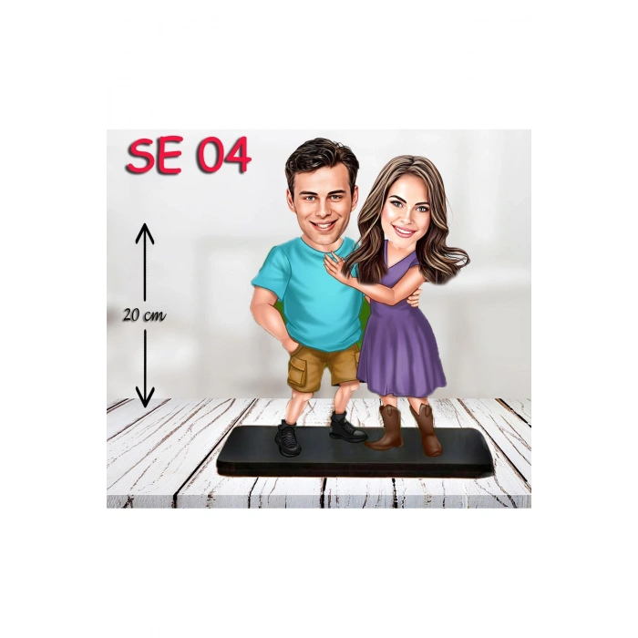 Kişiye Özel Ahşap Biblo - Sevgili Çift Biblosu