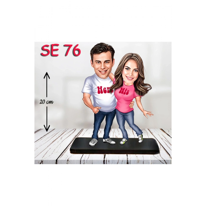 Kişiye Özel Ahşap Biblo - Sevgili Çift Biblosu 3