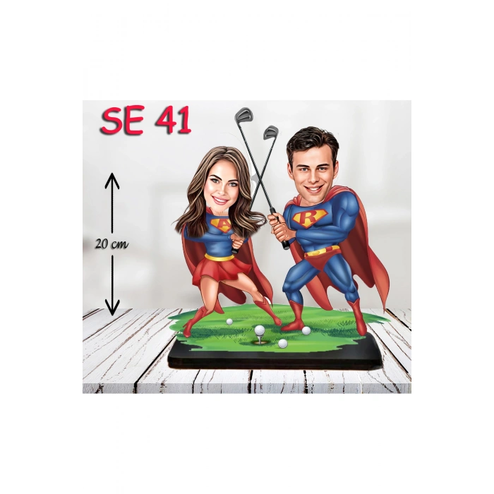 Kişiye Özel Ahşap Biblo - Kahraman Çift Biblosu