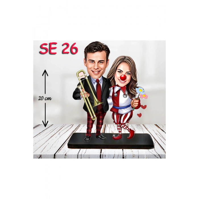 Kişiye Özel Ahşap Biblo - Eğlenceli Çift Biblosu