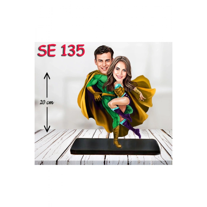 Kişiye Özel Ahşap Biblo - Kahraman Çift Biblosu 11