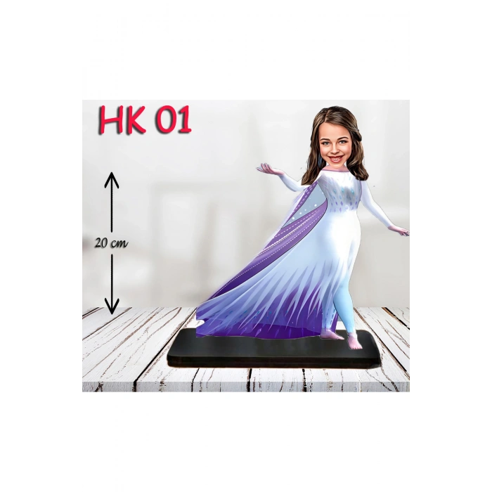 Kişiye Özel Ahşap Biblo - Kız Çocuk Karikatür Biblo - Kahraman