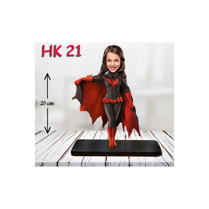 Kişiye Özel Ahşap Biblo - Kız Çocuk Karikatür Biblo - Kahraman 14