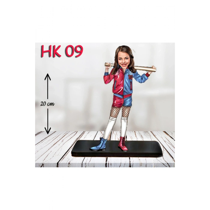 Kişiye Özel Ahşap Biblo - Kız Çocuk Karikatür Biblo - Kahraman 8