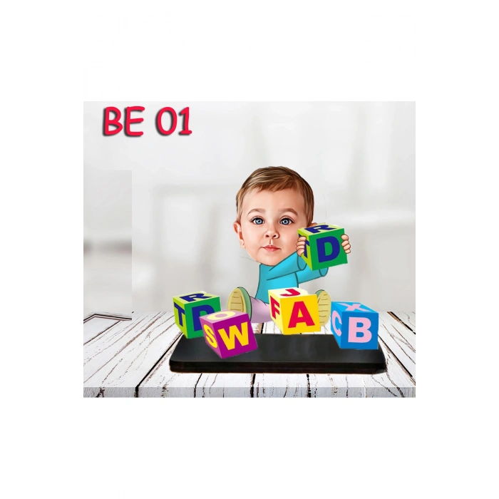 Kişiye Özel Ahşap Biblo - Bebek Karikatür Biblo - Bebek Biblo