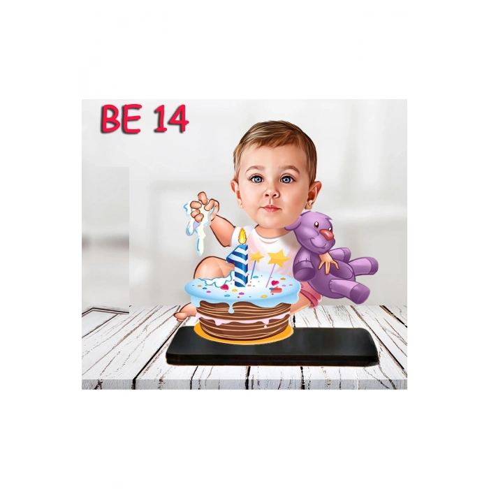 Kişiye Özel Ahşap Biblo - Bebek Karikatür Biblo - Bebek Biblo 14