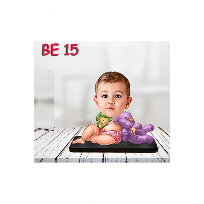 Kişiye Özel Ahşap Biblo - Bebek Karikatür Biblo - Bebek Biblo 15