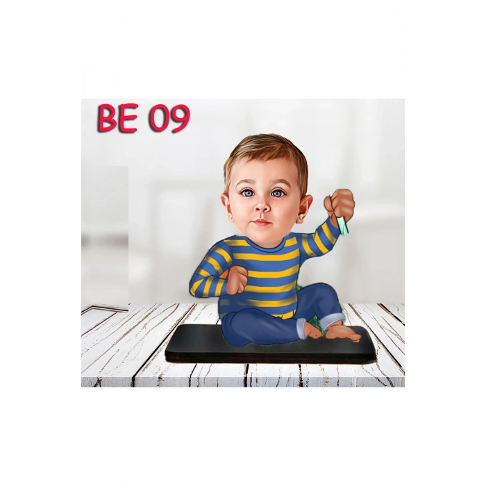 Kişiye Özel Ahşap Biblo - Bebek Karikatür Biblo - Bebek Biblo 9