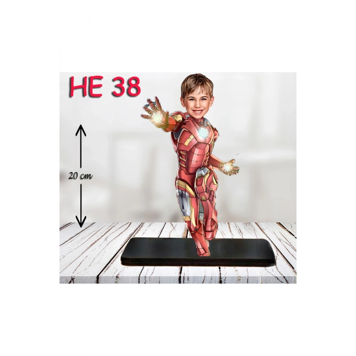 Kişiye Özel Ahşap Biblo - Erkek Çocuk Karikatür Biblo - Kahraman 11