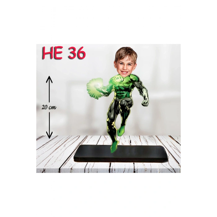 Kişiye Özel Ahşap Biblo - Erkek Çocuk Karikatür Biblo - Kahraman 9