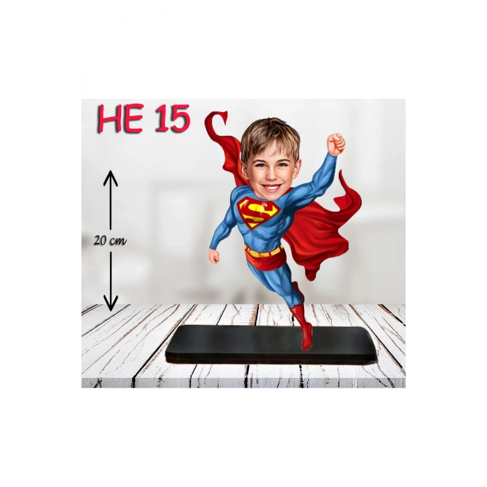 Kişiye Özel Ahşap Biblo - Erkek Çocuk Karikatür Biblo - Kahraman 4