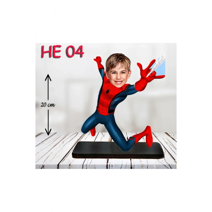 Kişiye Özel Ahşap Biblo - Erkek Çocuk Karikatür Biblo - Kahraman