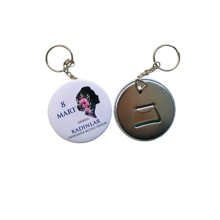 Kadınlar Gününe Özel Anahtarlık - 8 Mart Açacaklı Anahtarlık ( 10 Adet )