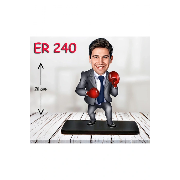 Kişiye Özel Ahşap Biblo - Takım Elbiseli Erkek Karikatür Biblo 30