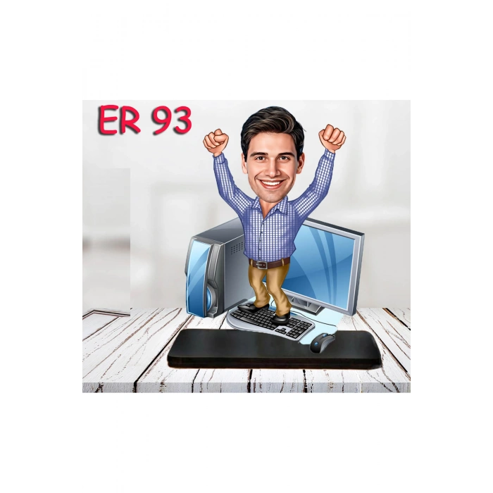 Kişiye Özel Ahşap Biblo - Masa Başı Karikatür Biblo - Erkek Biblo 3