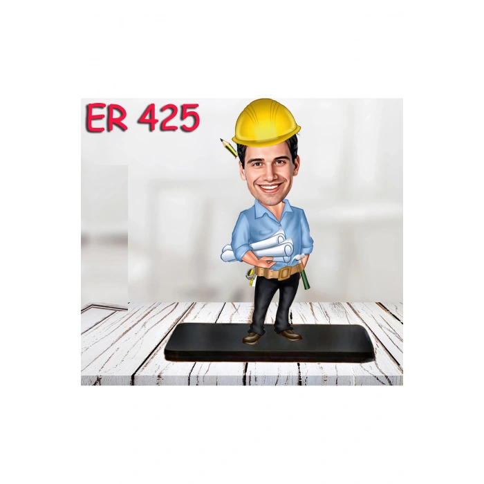 Kişiye Özel Ahşap Biblo - Erkek Meslek Karikatür Biblo 65