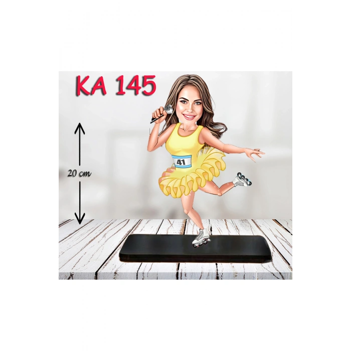 Kişiye Özel Ahşap Biblo - Sporcu Kadın Karikatür Biblo - Sporcu Biblo 11