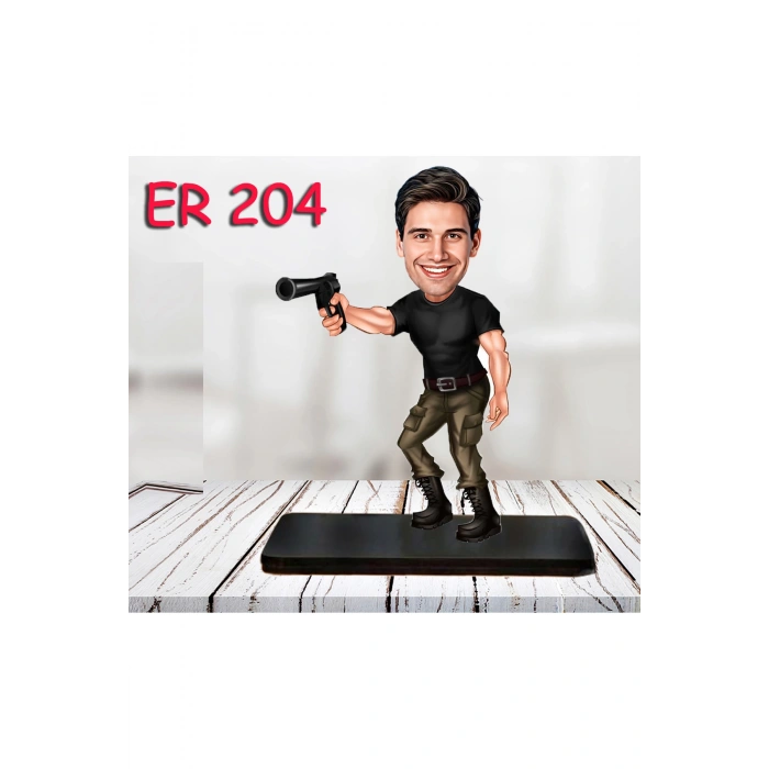 Kişiye Özel Ahşap Biblo - Kahraman Erkek Karikatür Biblo 9