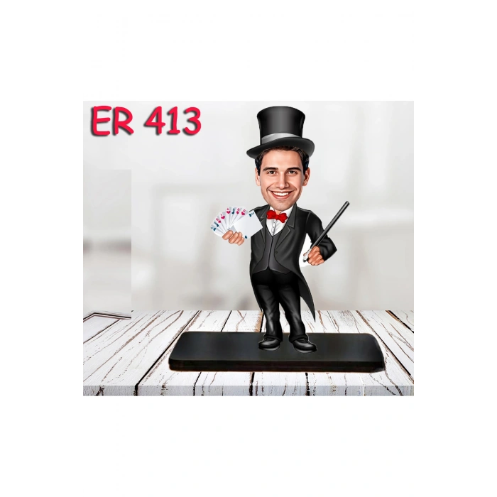 Kişiye Özel Ahşap Biblo - Erkek Meslek Karikatür Biblo 53