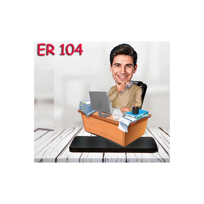 Kişiye Özel Ahşap Biblo - Masa Başı Karikatür Biblo - Erkek Biblo 14