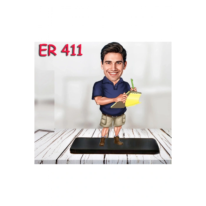 Kişiye Özel Ahşap Biblo - Erkek Meslek Karikatür Biblo 51