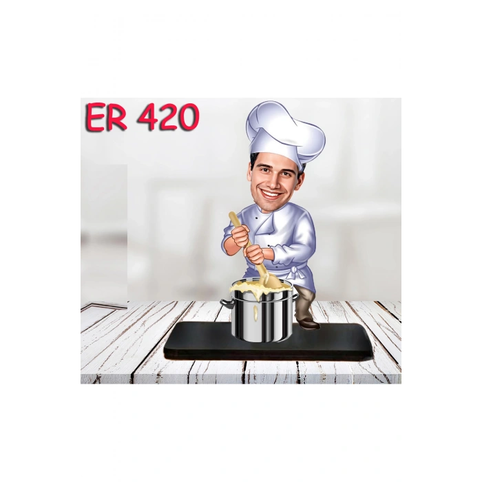 Kişiye Özel Ahşap Biblo - Erkek Meslek Karikatür Biblo 60