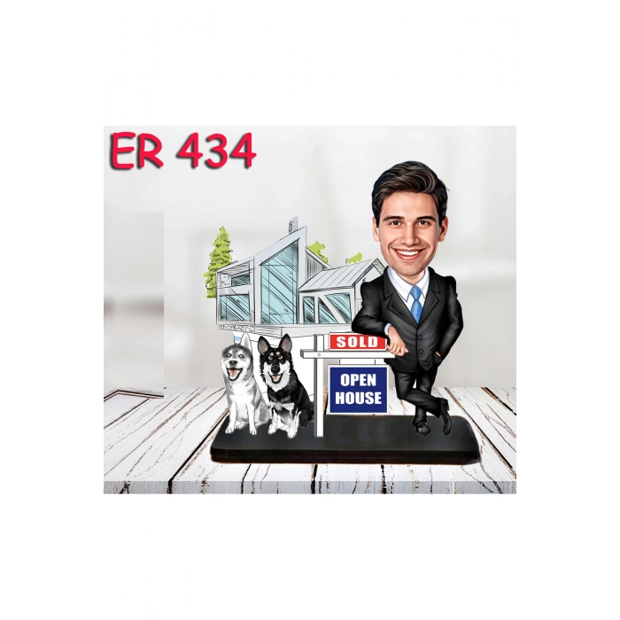 Kişiye Özel Ahşap Biblo - Erkek Meslek Karikatür Biblo 74