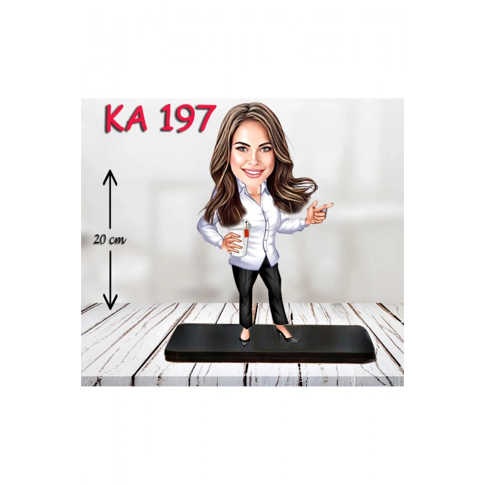 Kişiye Özel Ahşap Biblo - Kadın Karikatür Biblo - Kadın Biblo 44