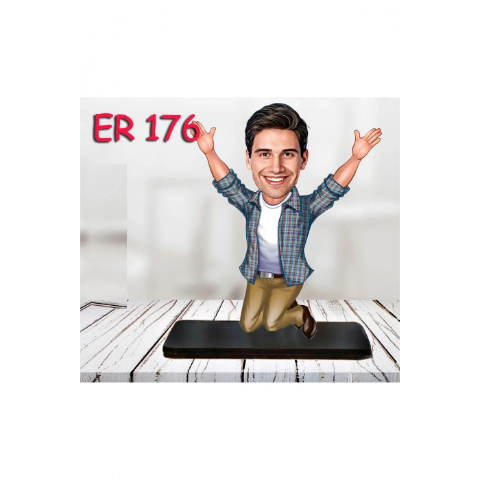 Kişiye Özel Ahşap Biblo - Erkek Karikatür Biblo - Erkek Biblo 41