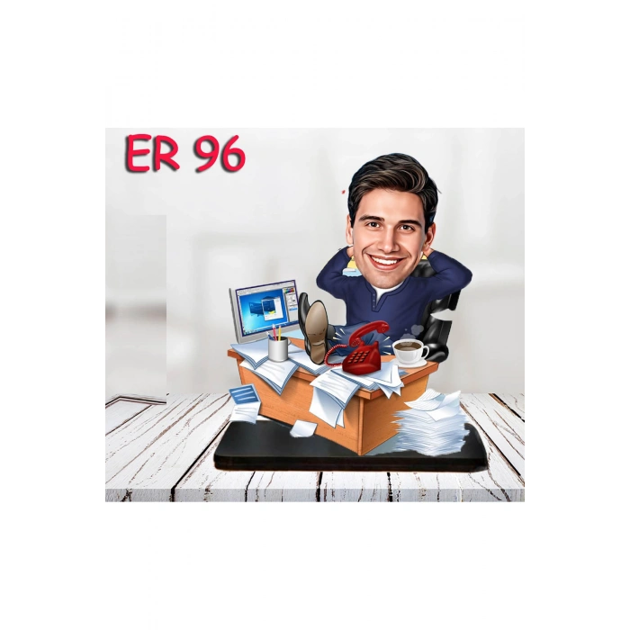 Kişiye Özel Ahşap Biblo - Masa Başı Karikatür Biblo - Erkek Biblo 6