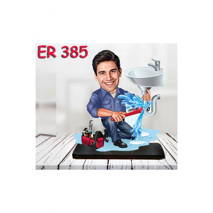 Kişiye Özel Ahşap Biblo - Erkek Meslek Karikatür Biblo 25